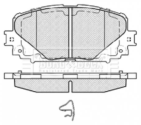 BORG & BECK Комплект тормозных колодок, дисковый тормоз BBP2464